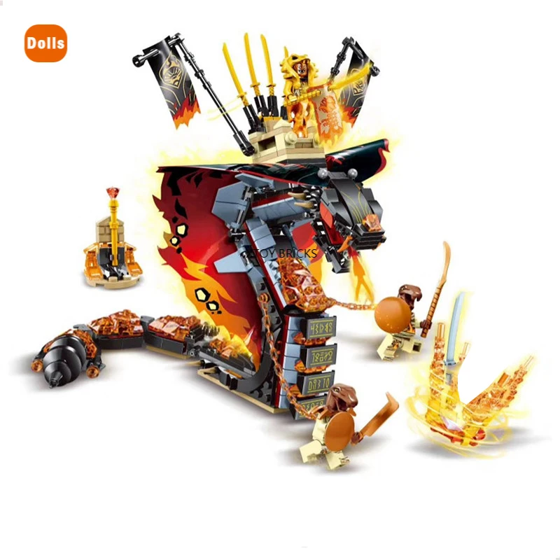 

Fire Fang Spinjitzu Building Blocks Compatible 70674 Kit Bricks Classic Movie Model Kids Toys for Children Gift