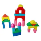 26 шт.компл. детский деревянный Мини-замок, строительные блоки геометрической формы, развивающие игрушки, игра, Экологически чистая