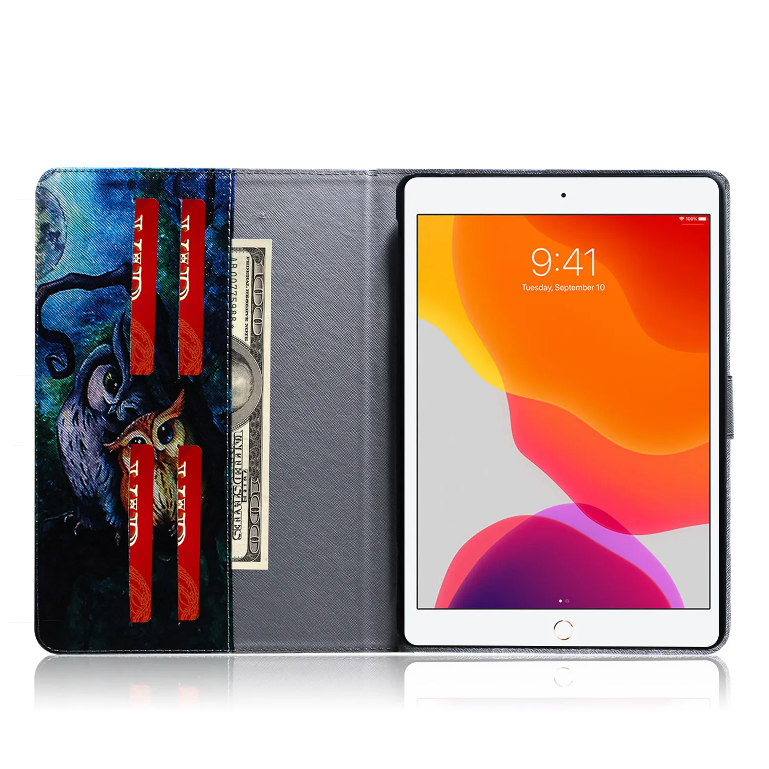 

Stand Flip PU Leather Case For iPad 10.2 Case 2019 A2200 A2198 A2232 10.2" Color Print Tablet Smart Cover Coque Shell Skin