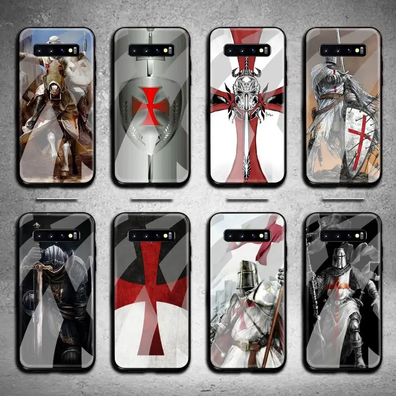 

Templar Knight Phone Case Tempered Glass For Samsung S20 Plus S7 S8 S9 S10 Plus Note 8 9 10 Plus
