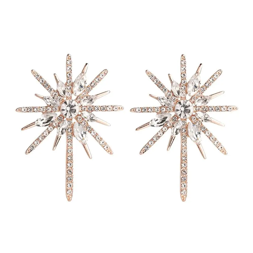 Rhinestone Earrings Vintage Crystal European and American Style Stud for Women Shiny Ear Jewelry | Украшения и аксессуары