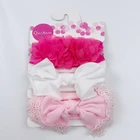 Повязка на голову детская, 3 шт.лот, с бантом