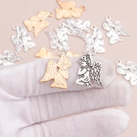 15pcs 25x17mm metal alloy wings cupid angel pendants charms for diy bracelets necklaces handmade finding