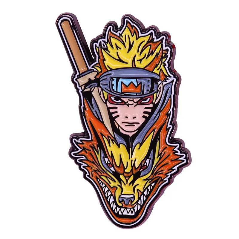 Металлическая эмалированная брошь с мультяшными героями аниме фильмов и игр