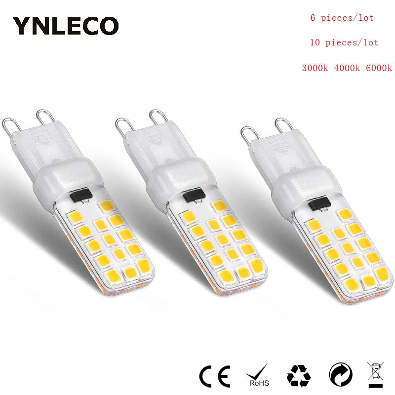 Светодиодный галогенный светильник G9 6 шт. 10 220 В 110 4 Вт светодиодный 28 2835 SMD белый