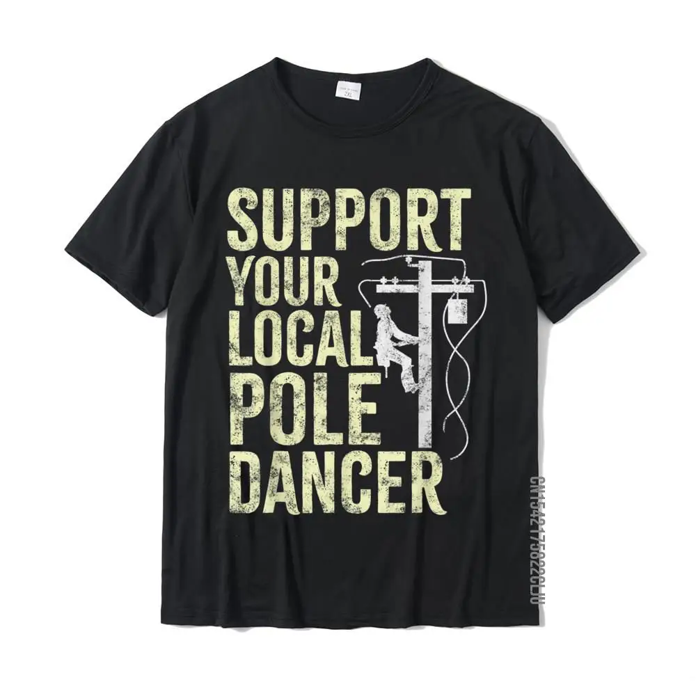 Футболка мужская с надписью Lineman Support Your Local забавная тенниска для танцев на шесте
