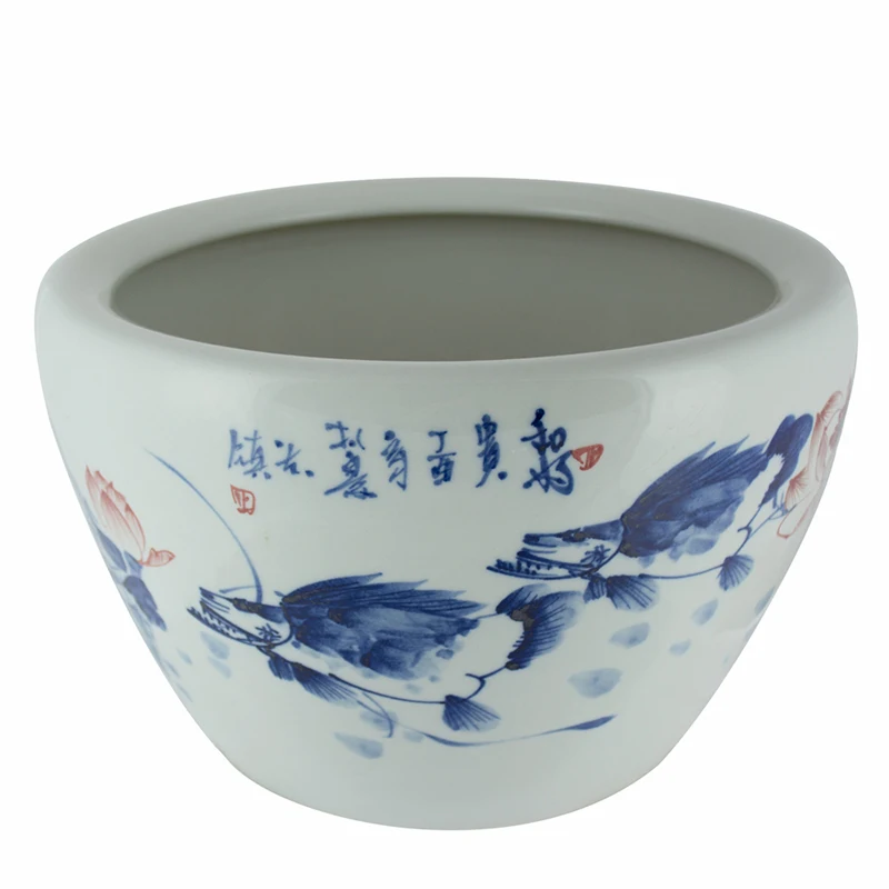 Фарфоровая чаша для рыбы китайская керамическая цветочный цветок ручная роспись