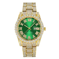 hip hop men luxury brand diamond watches men fashion alloy band gifts gold date quartz vintage watch montres de marque de luxe
