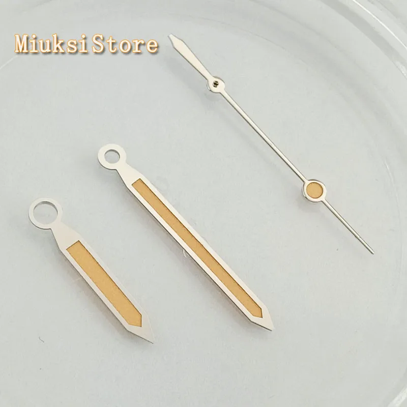 Corgeut Серебристые оранжевые стрелки часов подходят для Miyota 8205 8215 821A Mingzhu 2813