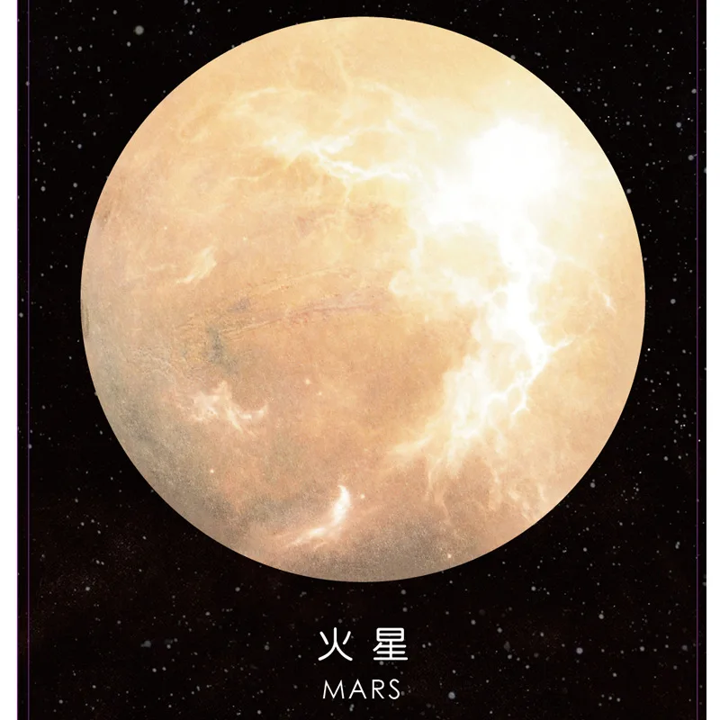 Planet Sticky Notes Creative Round Mini Self Stick MemoPad Bookmark Stickers Kawaii N Times Memo Paper School Office Stationery - Color: mars1pc