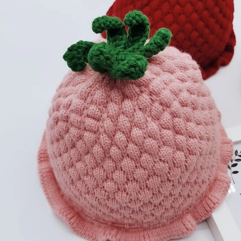Gorros con estampado de dibujos animados para reci&eacute;n nacido, gorros de lana con dobladillo, bonitos y c&aacute;lidos, para invierno, 2022-1