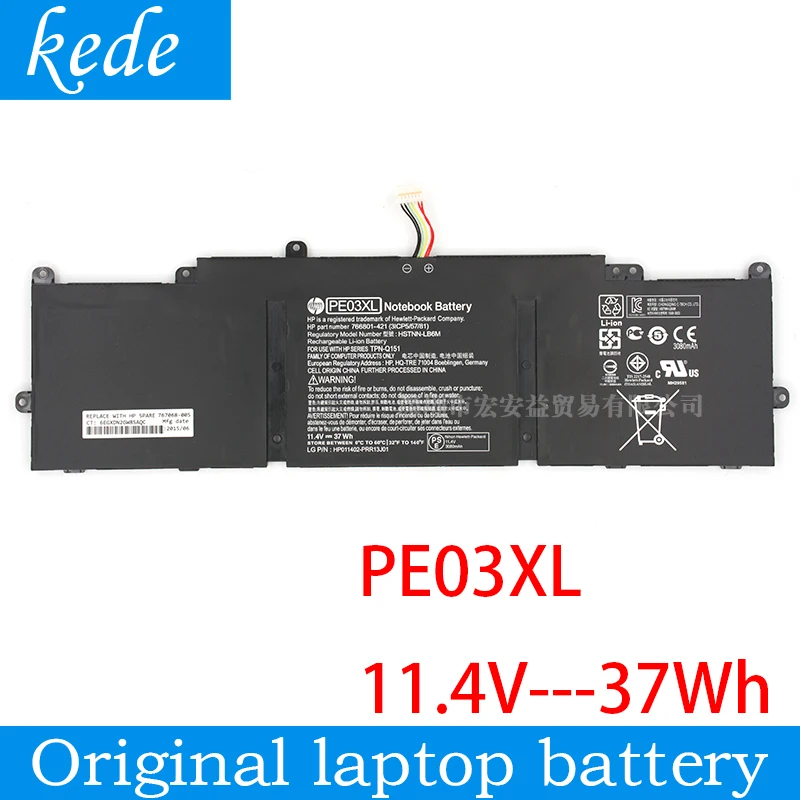 Kede PE03XL Bateria Do portatil para HP Chromebook 210 G1 11 G3 G4 HSTNN LB6M 767068 005 766801 421 TPN Q151 4 V 37WH|Аккумуляторы для
