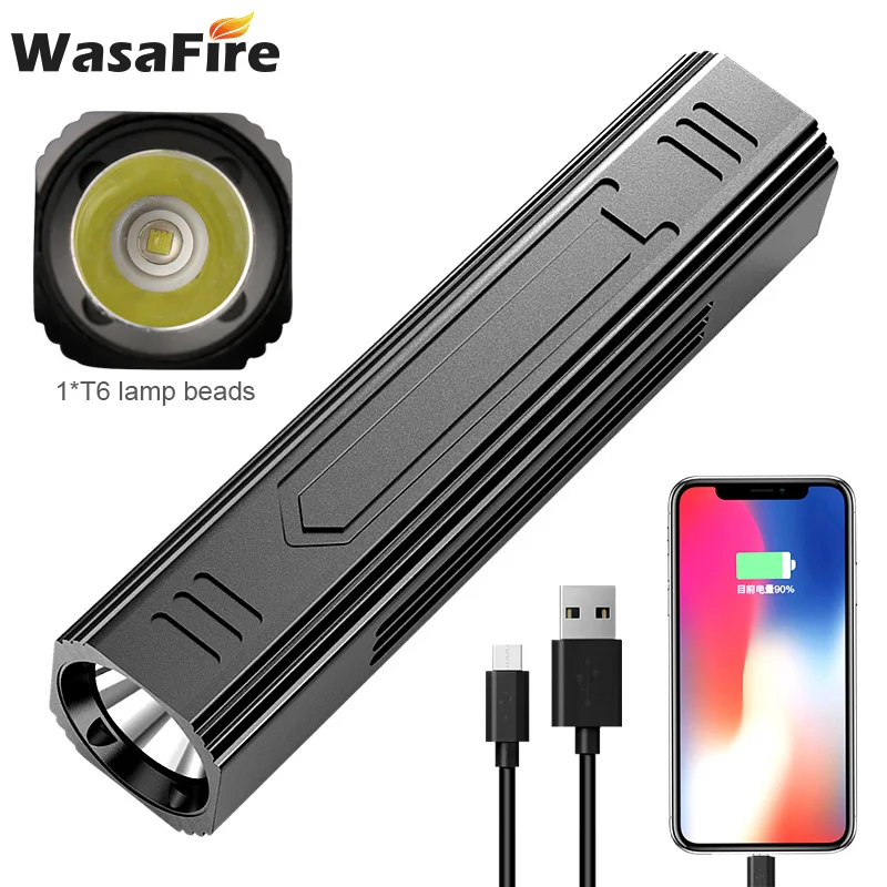 

T6 светодиодный вспышка светильник 1800 мА/ч, USB, Перезаряжаемые Портативный Точечный светильник рабочий светильник осмотр ручной лампы Откры...