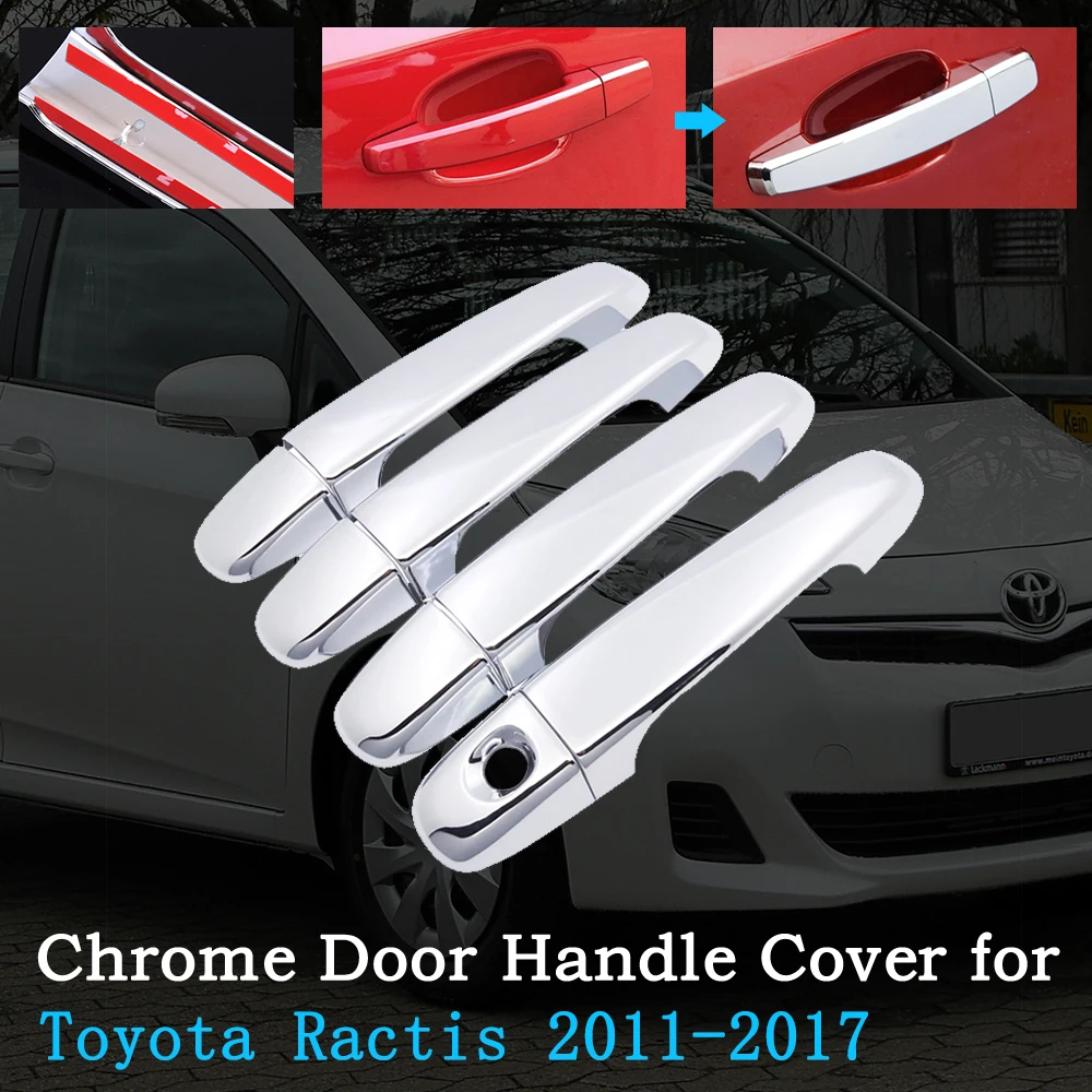 

Chrome Car Door Handle Cover for Toyota Ractis Verso-S Space Verso Subaru Trezia 2011~2017 Trim Set Exterior Accessories 2016