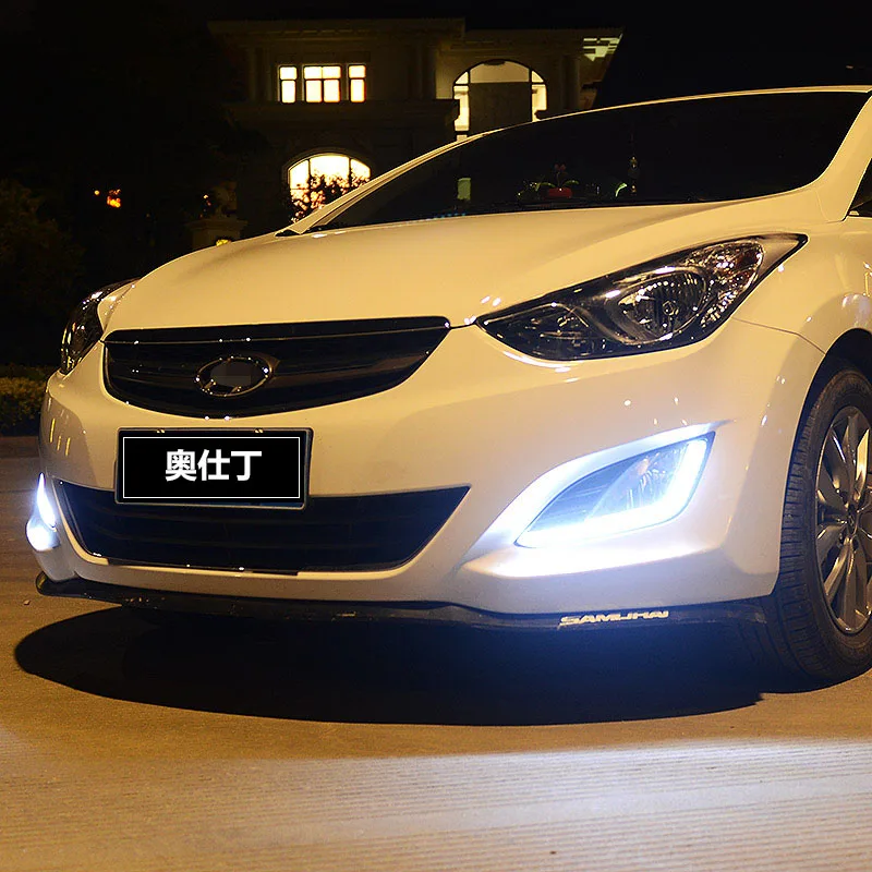 

Стайлинг автомобиля для Hyundai Elantra 2011-2016 Светодиодные ДХО для Elantra светодиодный Противотуманные фары Дневные ходосветильник огни высокая ярк...