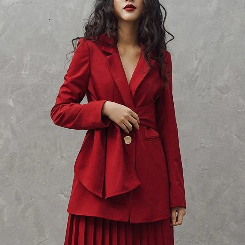 Женский дизайнерский костюм с длинным рукавом элегантный офисный из двух частей