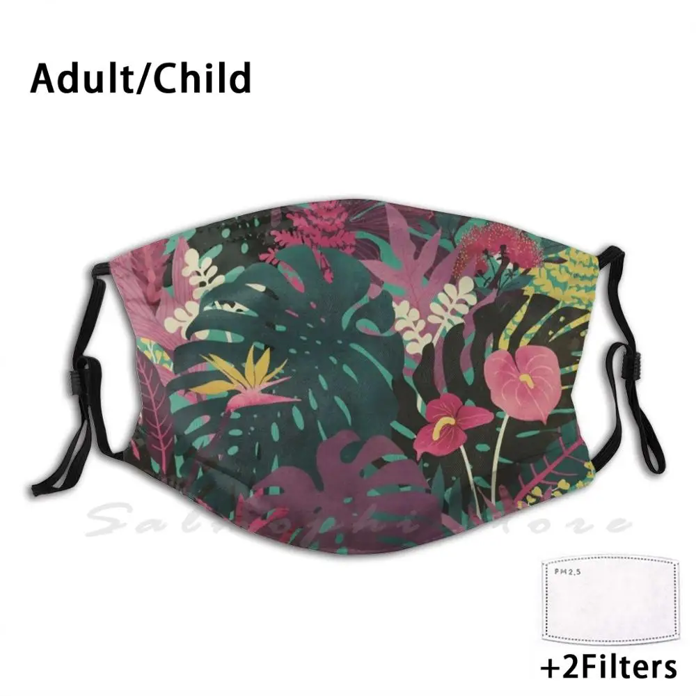 Маска тропические тенденции Тропический цветочный Гавайский цветок алохи