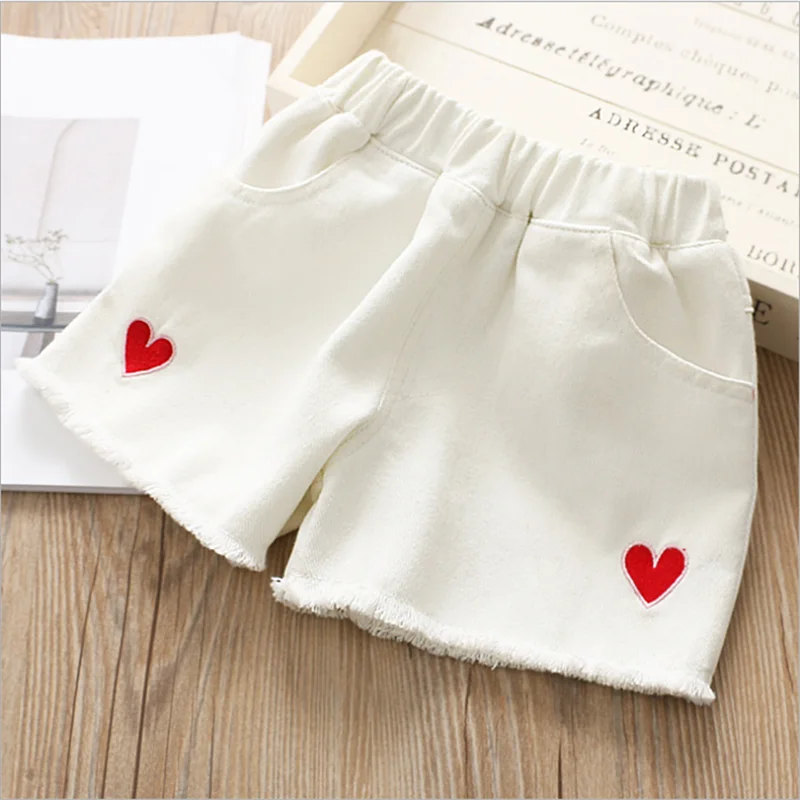 

Шорты джинсовые для девочек, на возраст 2, 3, 4, 6, 8, 10, 12 лет, белые, синие, с вышивкой, для подростков, 2021