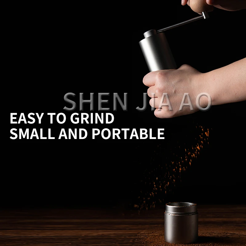 売る 手回しコーヒー豆機ミニポータブルコーヒーグラインダー手動コーヒー豆処理研削盤ステンレス鋼1pc