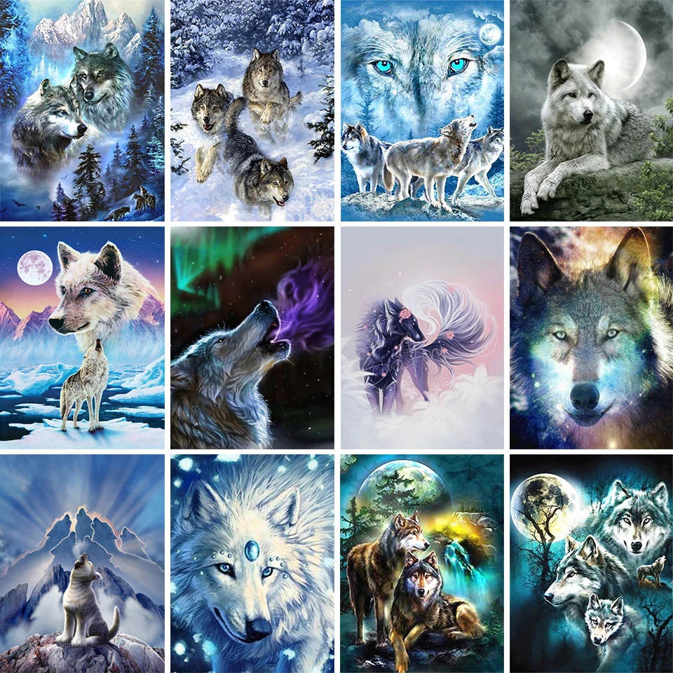 

5D алмазная живопись «сделай сам», Набор для вышивки крестиком с изображением животных, волков, алмазная вышивка, мозаика в подарок, картина ...