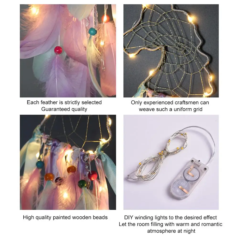 Единорог Ловец снов светодиодный подвесной светильник тканые украшения ручной