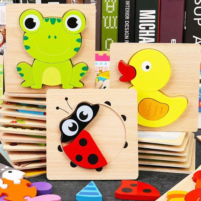 

Thicken 3D Puzzle Baby Wooden Toys Cognition Animal and Vehicle Intelligence Jigsaw Puzzle Educational Toys For Children