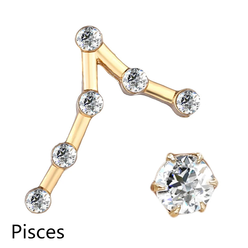 

Luokey 12 Constellation Stud Earrings For Women Shiny Zircon Zodiac Piercing Earings Small Delicate Minimalist Jewelry Wholesale