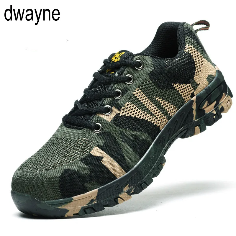 

Mens Labor Insurance Puncture Proof Shoes Men Safety Work Boots Fashion Camouflage Spring Breathable Mesh Steel Toe Casual Shoes