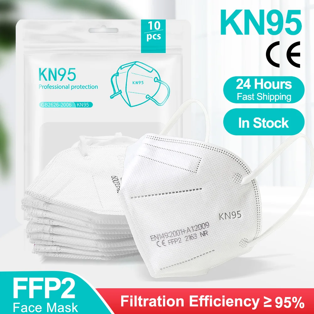 

1-100PCS CE FFP2mask 5 Layers KN95 Masks Respirator Mascarillas FPP2 Mouth Mask For Face Protection Adult FFP2 Approved Masque