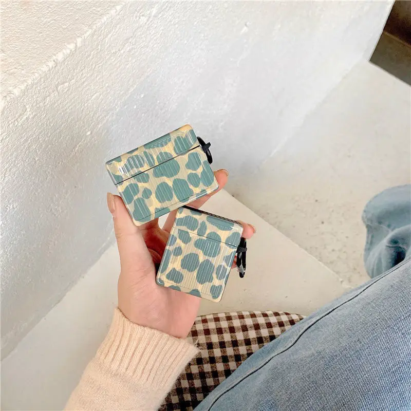 

Ins Wind Dark Green Leopard Print Case for AirPods 1 2 Wireless Bluetooth Headset Protective Sleeve for Airpods Pro Personality