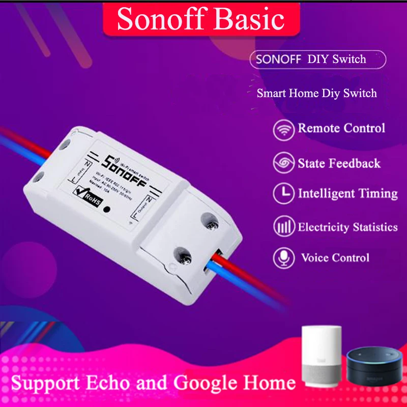 2/3/5/6/8/10 шт. Sonoff Basic умный дом переключатель Wi-Fi Беспроводной дистанционного Управление светильник таймер DIY модули 10A/2200W через Ewelink