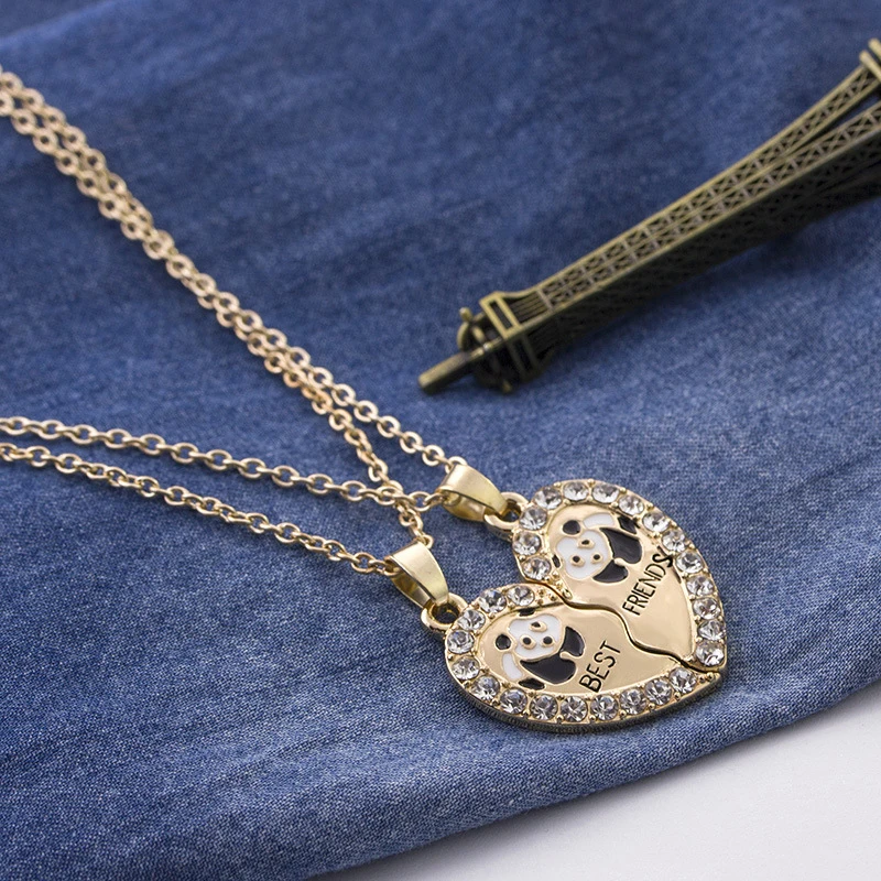 2 шт./компл. животное панда двойная подвеска дружбы ожерелья лучший подарок для