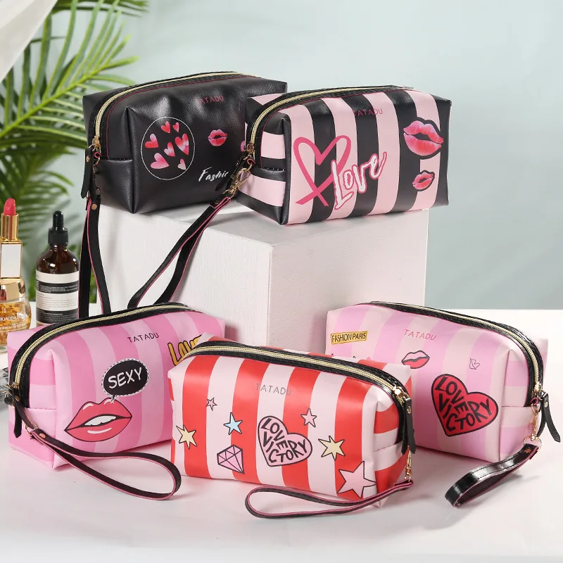 

Creative Graffiti Hand Holding PU Cosmetic Bag Fashion Inkjet Storage Ladies Portable Toiletry Pouch