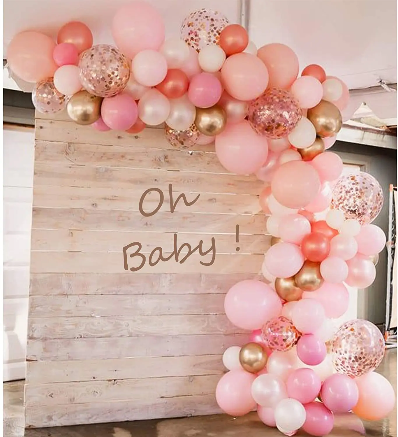 

125Pcs/Lot Pink Gold Balloon Arch Garland Kit Latex Confetti Balloons Birthday Party Decoration Wedding Decor Baby Shower Supply