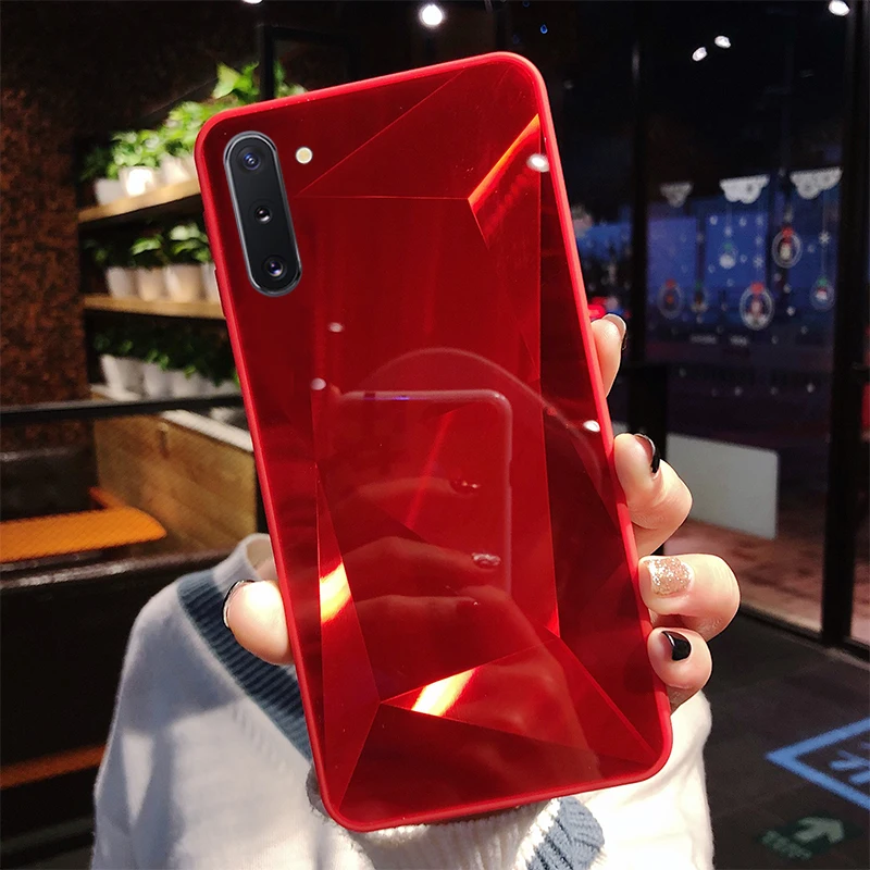 Red Для samsung чехол A10 A20 A30 A40 A50 A60 A70 зеркало 3D Алмазный чехол для samsung Galaxy S10 S10e S9 S8 плюс S7 Note 9 8 10 Чехол - Цвет: Red