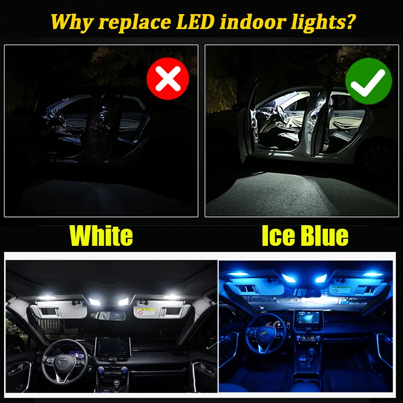8Pcs Canbus For Mitsubishi Lancer Evo IX X 8 9 10 2003-2015 Vehicle LED Interior Map Dome Light License Plate Lamp | Автомобили и