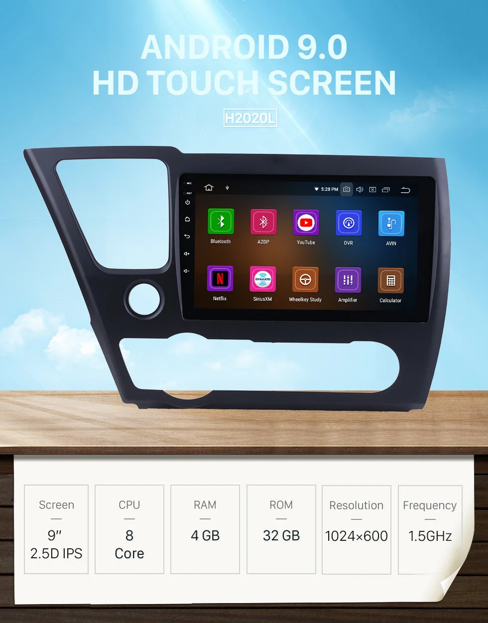 Seicane Автомобильный мультимедийный пейер для Honda Civic " Android 9,0 Bluetooth HD 1024*600 сенсорный экран автомобиля радио