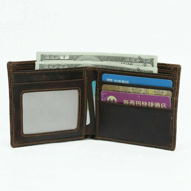 Кошелек двойного сложения Dragon Brown мужской кошелек из натуральной воловьей кожи