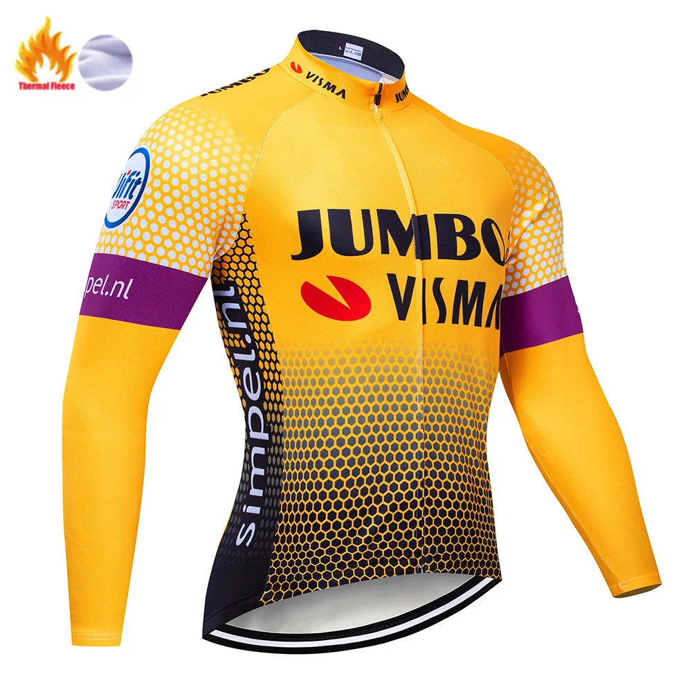 Pro Team LOTTO Велоспорт Джерси 9D Bib набор MTB Форма велосипед одежда мужская зимняя теплая флисовая велосипедная Одежда для велоспорта - Цвет: Winter Jersey