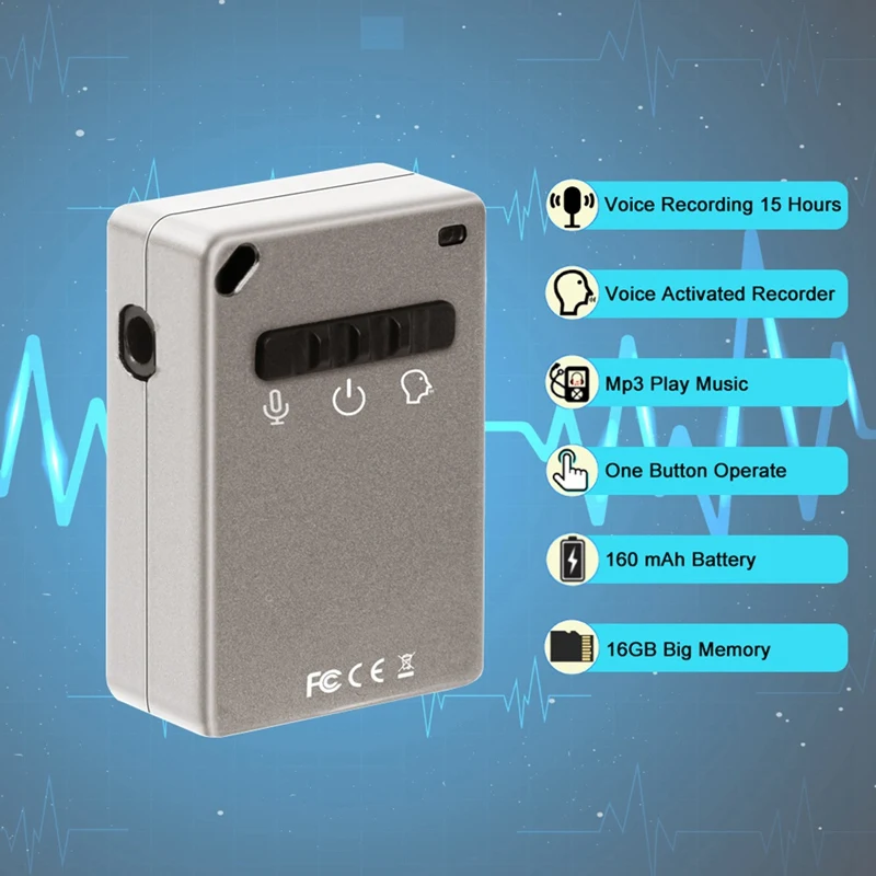 

Mini Digital Voice Recorder Square Mp3 Voice Activated Recording Device Suitable for Lectures Conferences Play Music