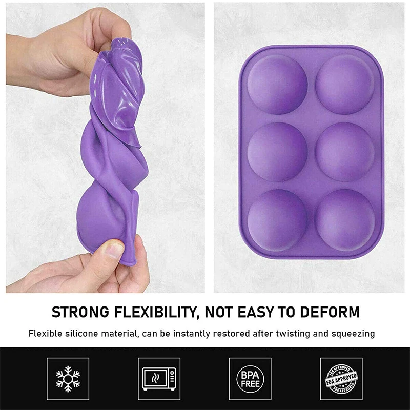 6-Полость полу сферы силиконовые формы пресс-формы для выпечки приготовления