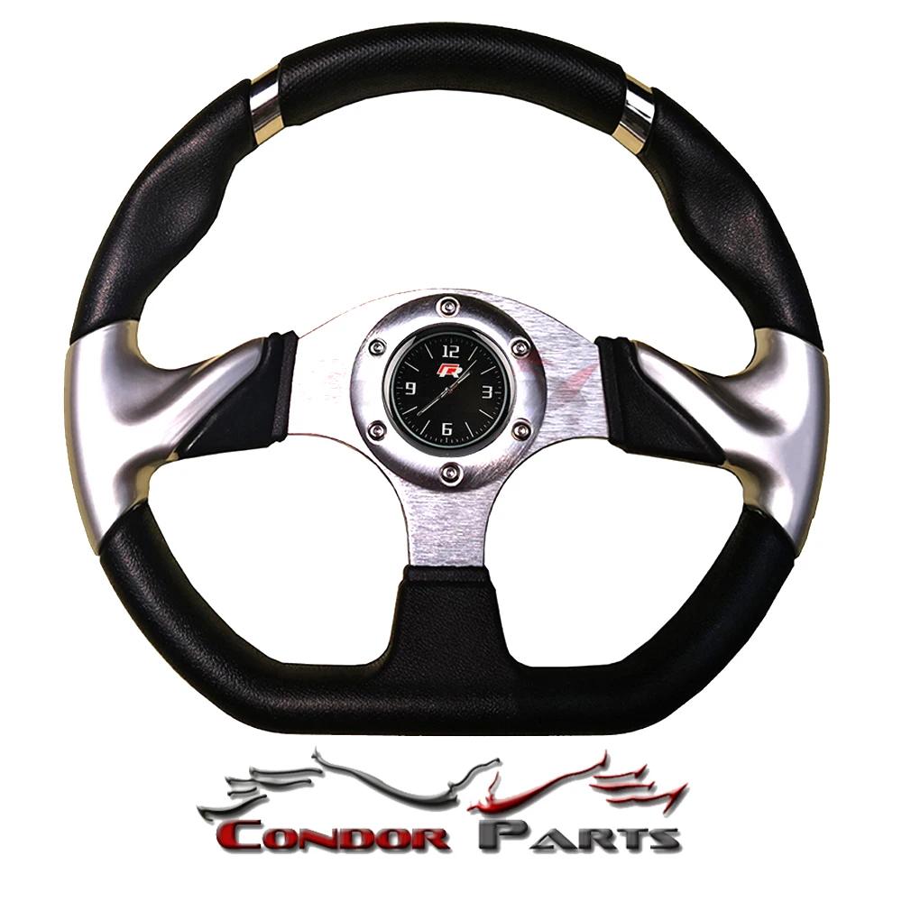 Condor Parts New Style Universal Golf Cart Steering Wheel With Special Customized High Precision Quartz Watch For All Golf Carts