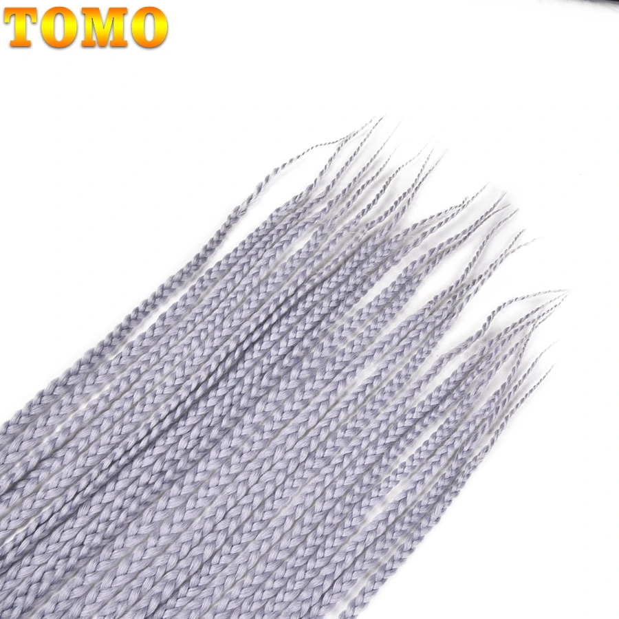 TOMO Ombre вязанные крючком волосы коробка косички 24 дюймов длинные радужные коса из розовых волос 22 пряди синтетические вязанные волосы для африканских косичек