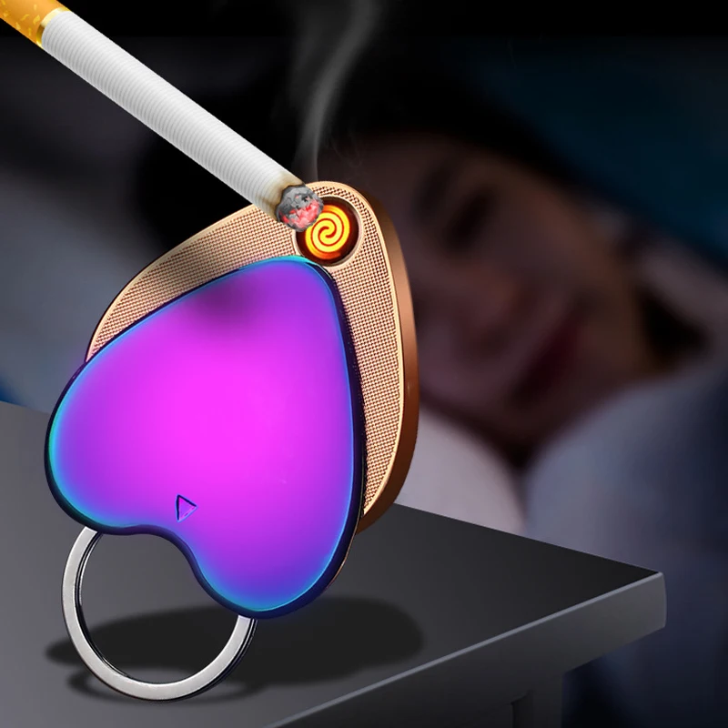 Творческий Перезаряжаемые Usb электронный плазмы сердце кольцо прикуривателя