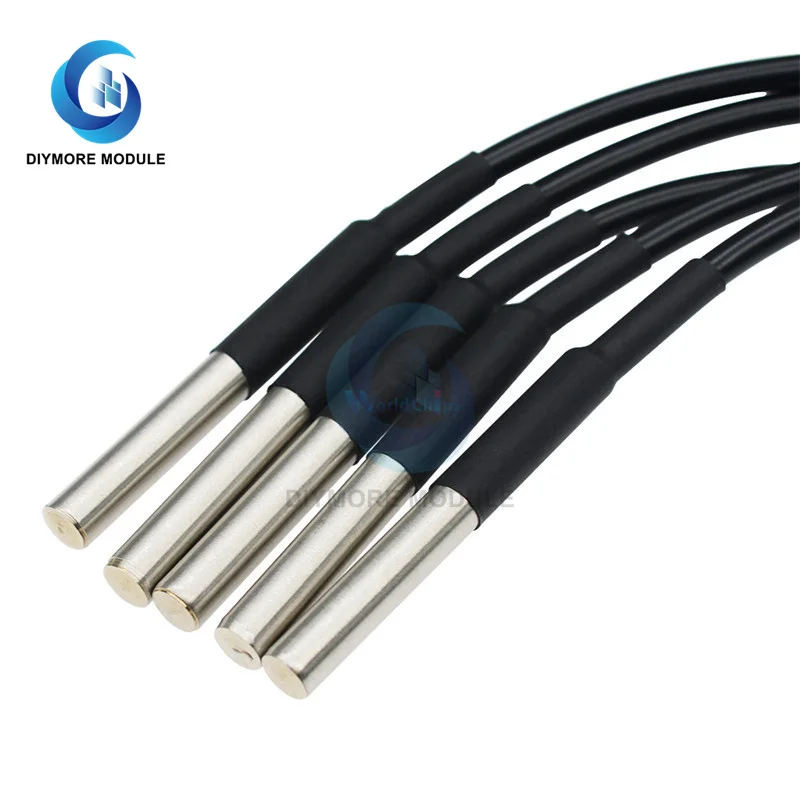DS18B20 Stainless Steel Package Digital Temperature Sensor Diy Kit 1M/2M/2.5M/3M Waterproof Probe for Arduino | Электронные