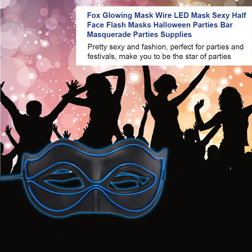 

Fox Glowing Mask Wire LED Mask Sexy Half Face Flash Masks
