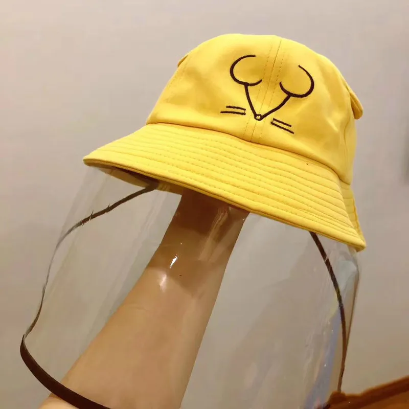 New Kids Sun Hats Anti-saliva Face Cover Caps Dustproof Eye Protection Hat Anti-fog Saliva Isolation Mask Bucket | Аксессуары для
