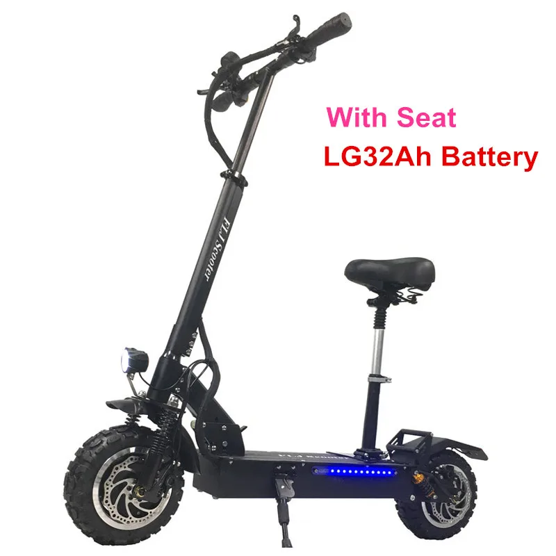 LG 32ah with seat FLJ новейший 11 дюймовый внедорожный скутер 60 в/3200 Вт Электрический самокат для взрослых мощный Электрический скутер - Цвет: LG 32ah with seat