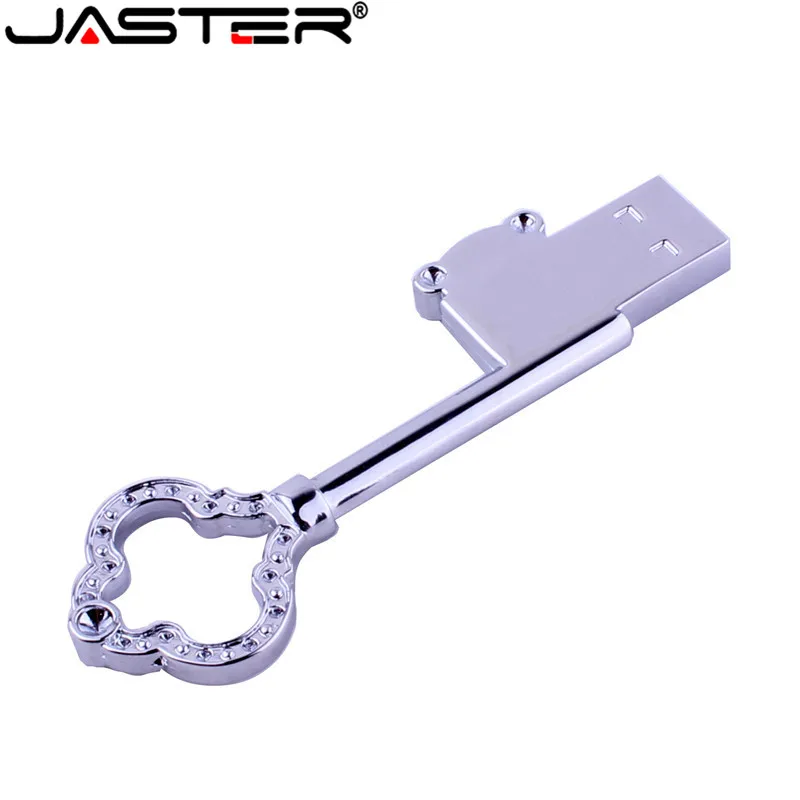 JASTER модный металлический Алмазный ключ в форме сердца usb флеш накопитель Флешка 4