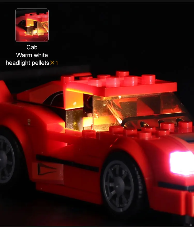 

Led Lighting Kit For 75890 Super Car F40 Vehicle Building Blocks Model Children's Toys Gift(LED Lighting Set Only, No Blocks)